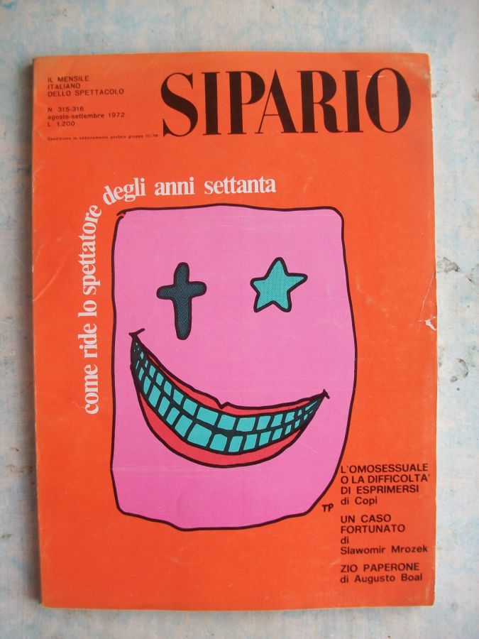 SIPARIO magazine side cover Issue 315-6  August/September 1972