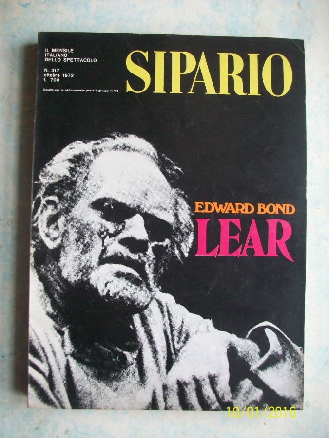 SIPARIO magazine side cover Issue 317  October 1972