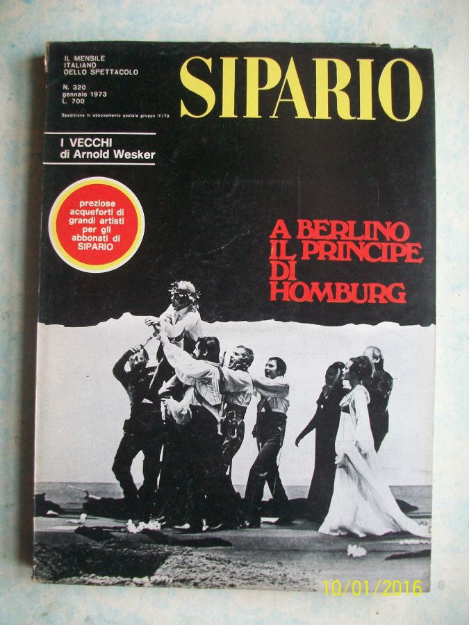 SIPARIO magazine side cover Issue 320 January 1973