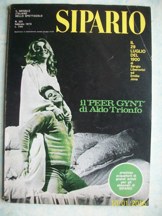 SIPARIO magazine side cover Issue 321  February 1973