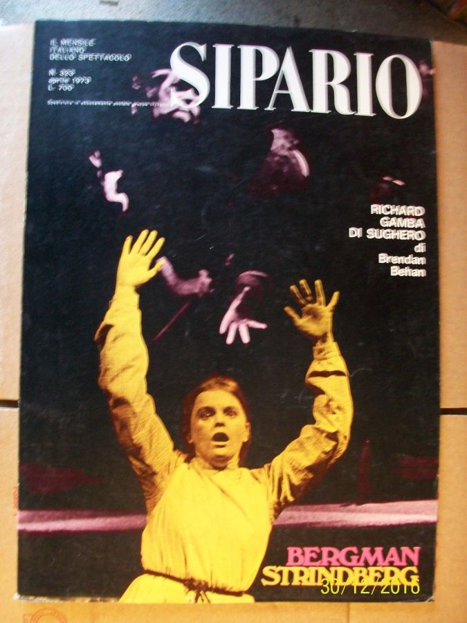 SIPARIO magazine side cover Issue 323  April 1973