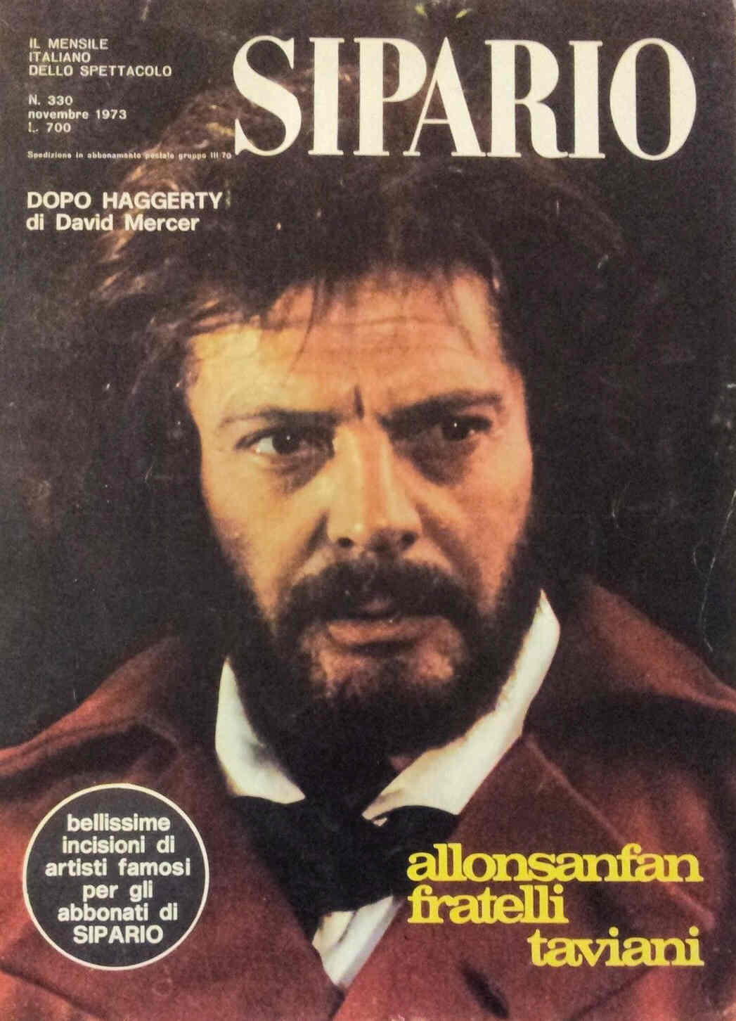 SIPARIO magazine side cover Issue 330 November 1973