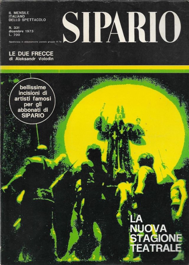 SIPARIO magazine side cover Issue 331  December 1973