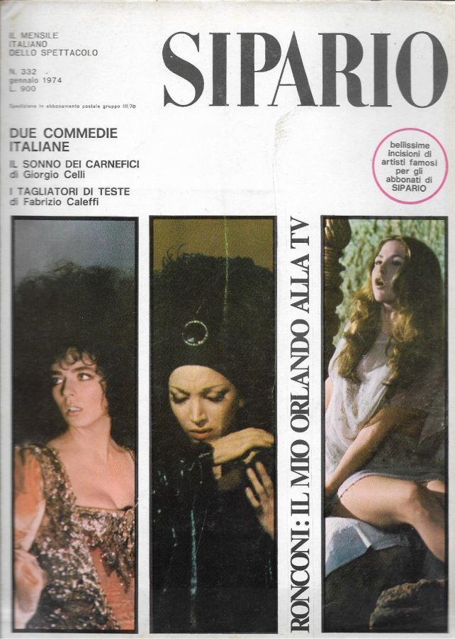 SIPARIO magazine side cover Issue 332  January 1974