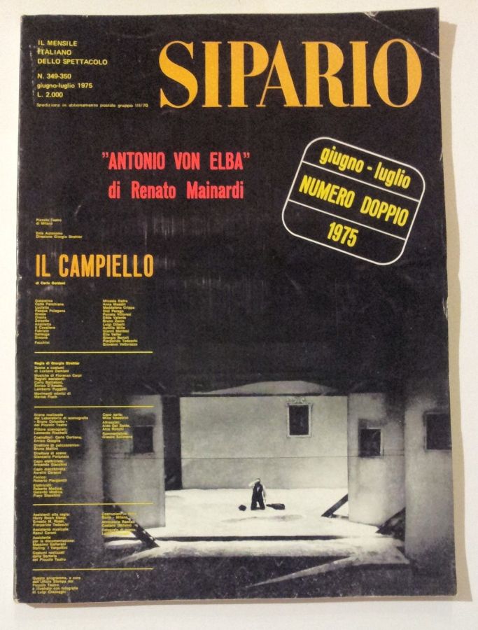 SIPARIO magazine side cover Issue 349-350  June/July 1975