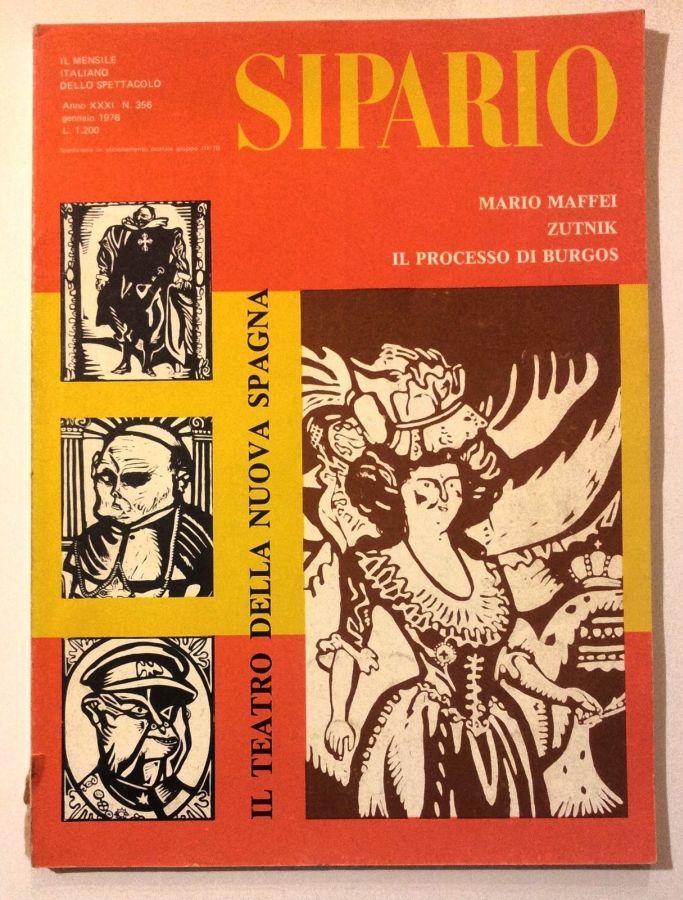 SIPARIO magazine side cover Issue 356  January 1976
