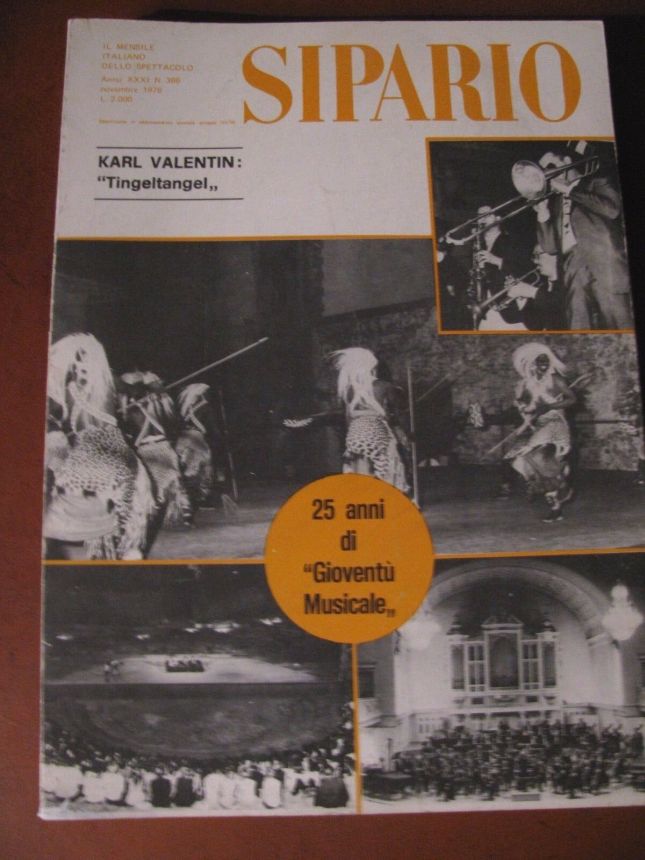 SIPARIO magazine side cover Issue 366  November 1976
