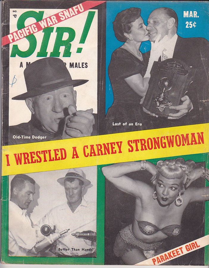 SIR! magazine side cover  Vol 13 # 4 March 1956