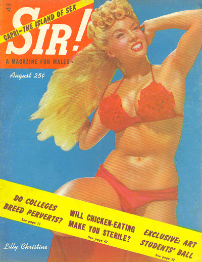 SIR! magazine side cover  August 1951