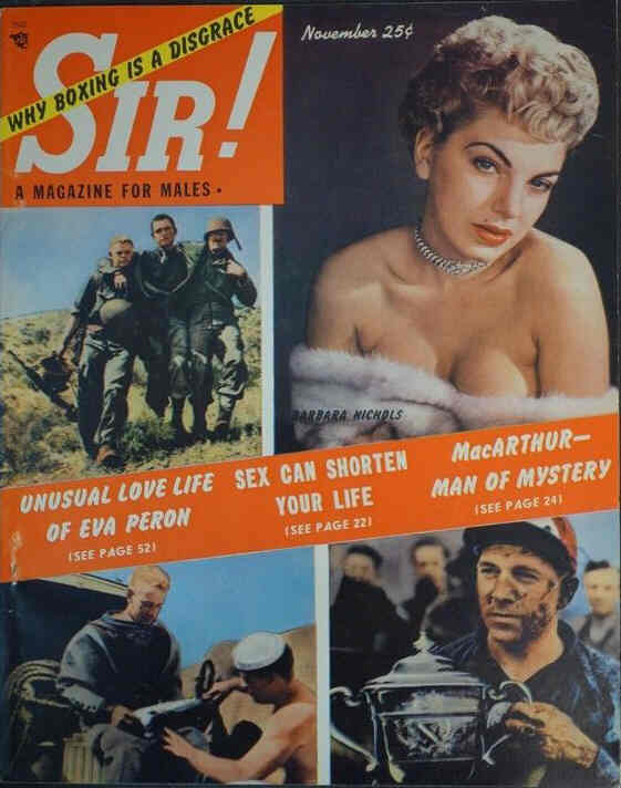SIR! magazine side cover  November 1952