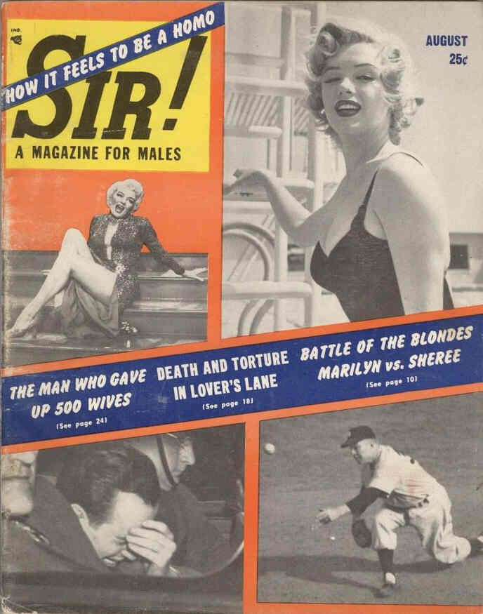 SIR! magazine side cover  August 1955