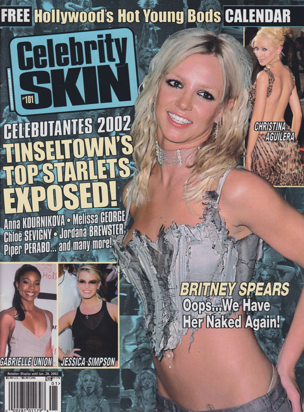 CELEBRITY SKIN magazine side cover Issue 101 December 2001