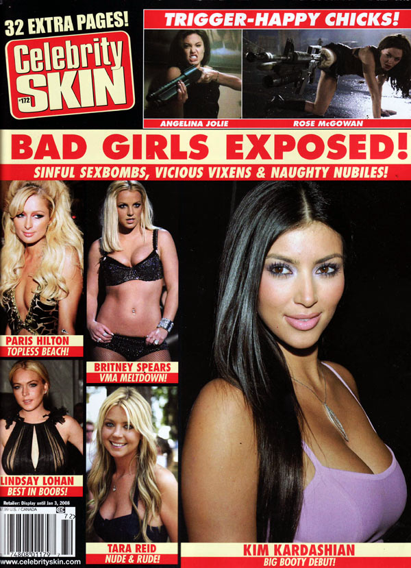 CELEBRITY SKIN magazine side cover Issue 172  2007