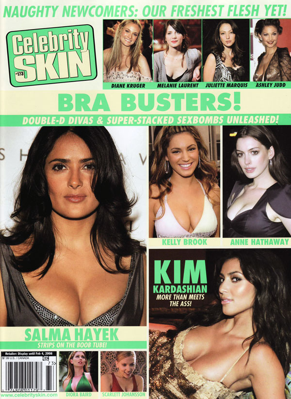 CELEBRITY SKIN magazine side cover Issue 173 January 2008