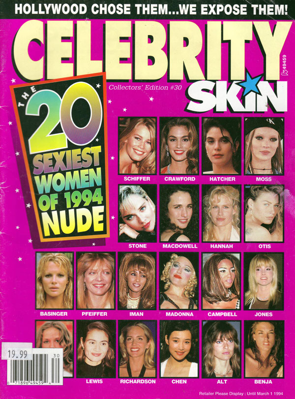 CELEBRITY SKIN magazine side cover Issue 30  1993