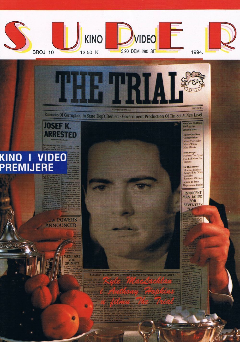 SUPER KINO VIDEO magazine side cover Issue 10  1994