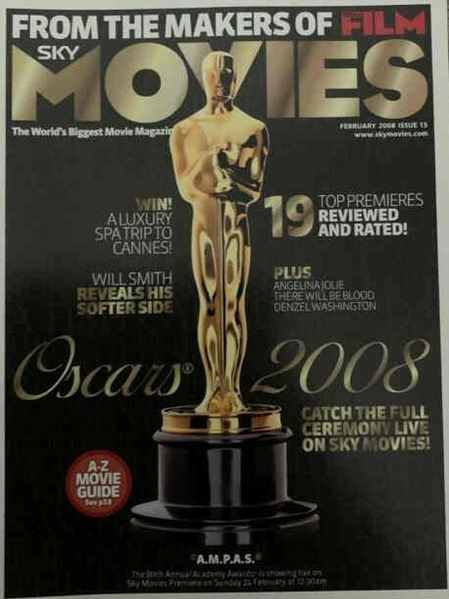 SKY MOVIES magazine side cover Issue 15 February 2008