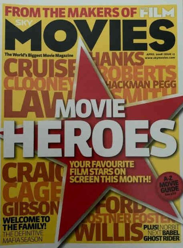 SKY MOVIES magazine side cover Issue 17 April 2008
