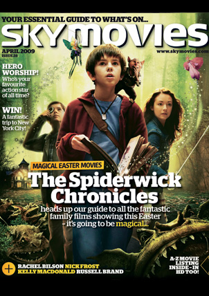 SKY MOVIES magazine side cover Issue 28 April 2009