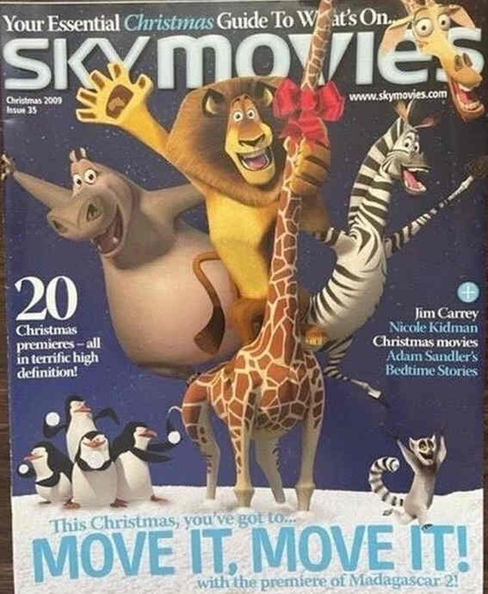 SKY MOVIES magazine side cover Issue 35 December 2009