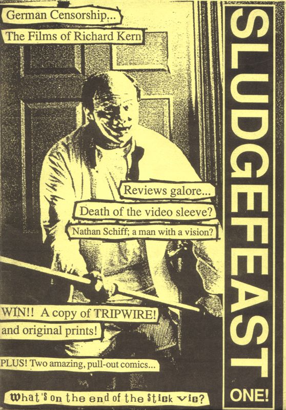 SLUDGEFEAST magazine side cover Issue 1  August/September 1990
