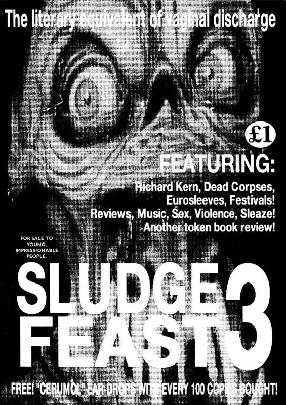 SLUDGEFEAST magazine side cover Issue 3 Spring 1992