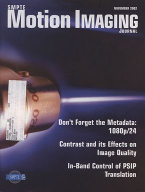 SMPTE MOTION IMAGING JOURNAL magazine side cover November 2002
