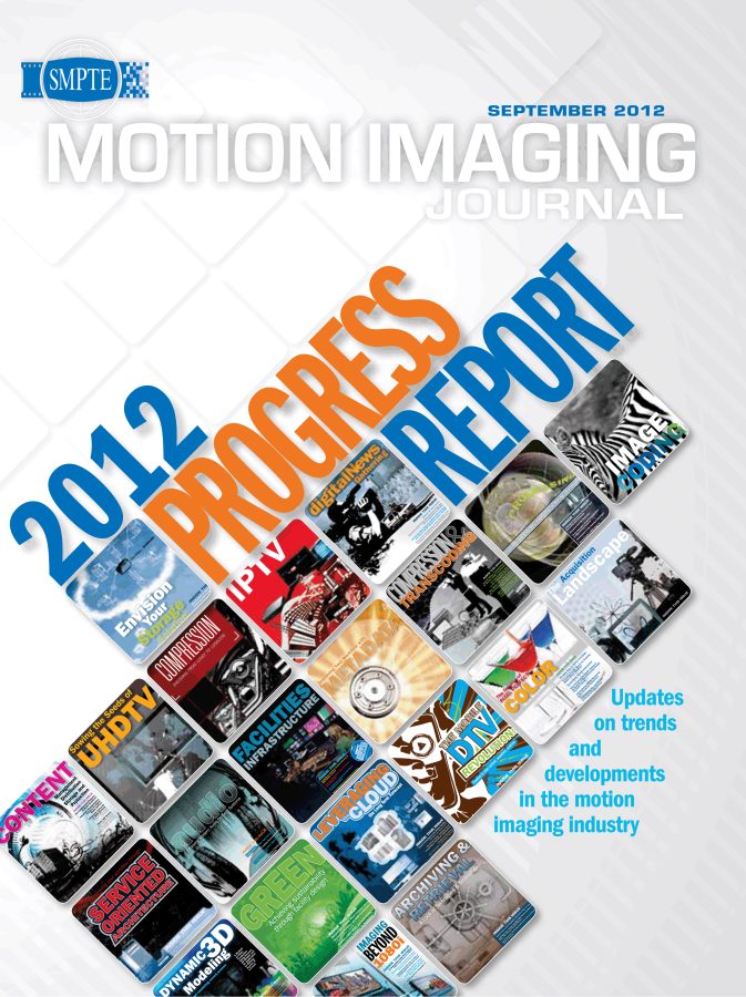 SMPTE MOTION IMAGING JOURNAL magazine side cover September 2012