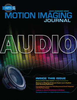 SMPTE MOTION IMAGING JOURNAL magazine side cover July/August 2014
