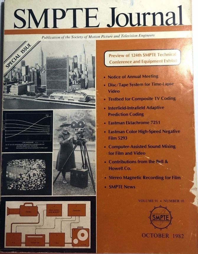 SMPTE MOTION IMAGING JOURNAL magazine cover  October 1982