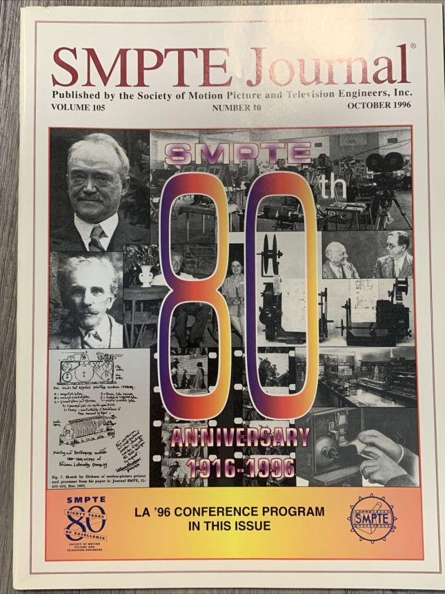 SMPTE MOTION IMAGING JOURNAL magazine side cover  October 1996