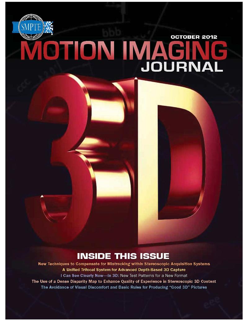 SMPTE MOTION IMAGING JOURNAL magazine side cover October 2012