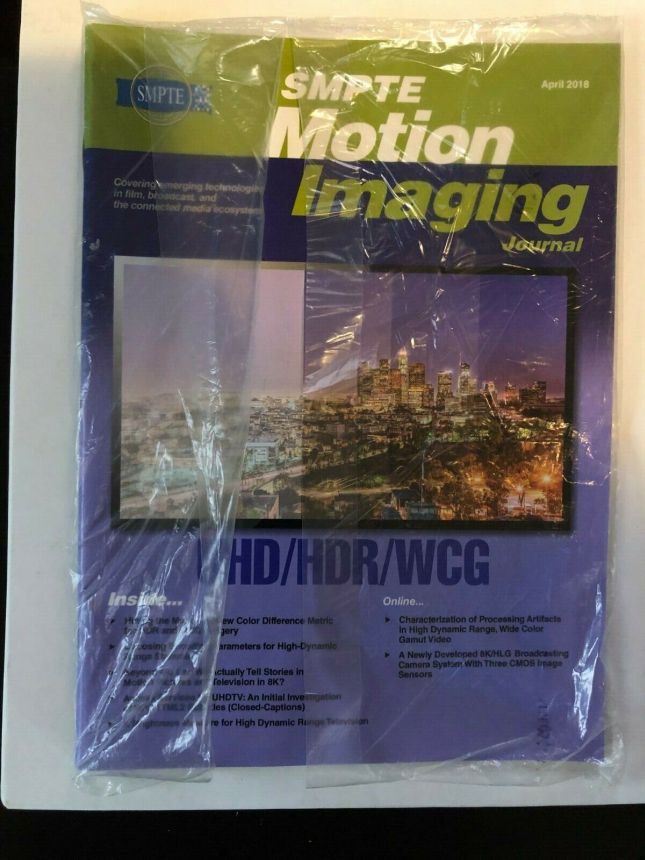 SMPTE MOTION IMAGING JOURNAL magazine side cover  April 2018