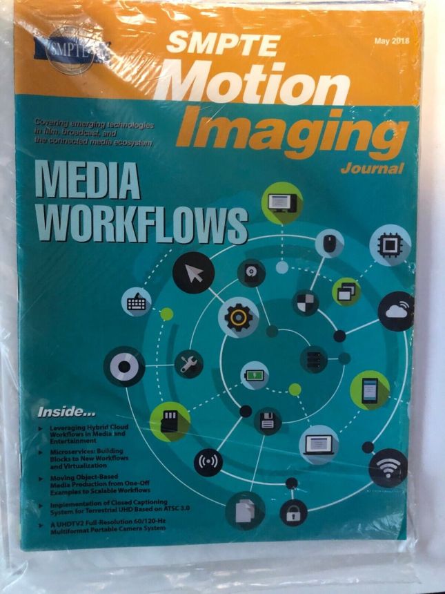 SMPTE MOTION IMAGING JOURNAL magazine side cover  May 2018