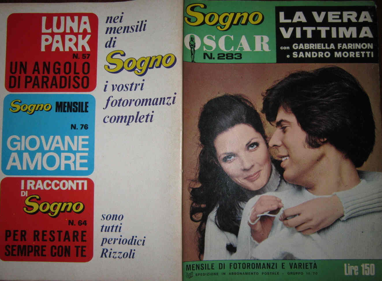 SOGNO OSCAR magazine side cover Issue 283  1971