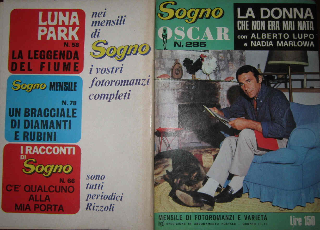 SOGNO OSCAR magazine side cover Issue 285  1971