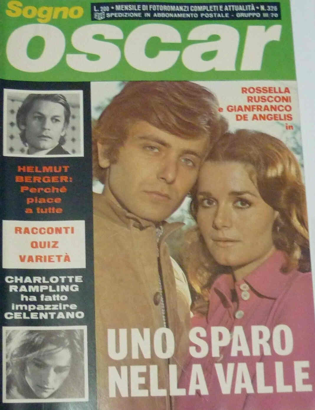 SOGNO OSCAR magazine side cover Issue 326  1973
