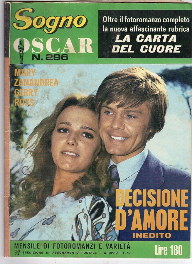 SOGNO OSCAR magazine side cover Issue 296   1972