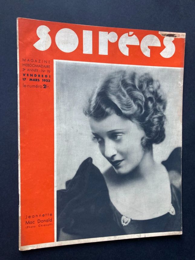 SOIREES magazine side cover Issue 76 17 March 1933