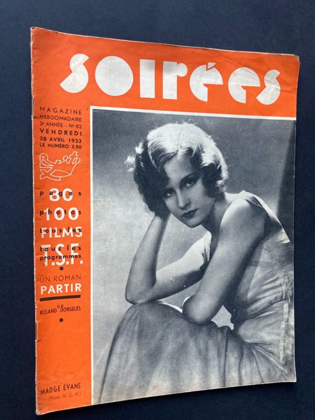 SOIREES magazine side cover Issue 82 28 April 1933