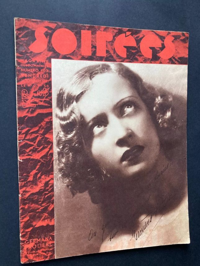 SOIREES magazine side cover Issue 103 22 September 1933