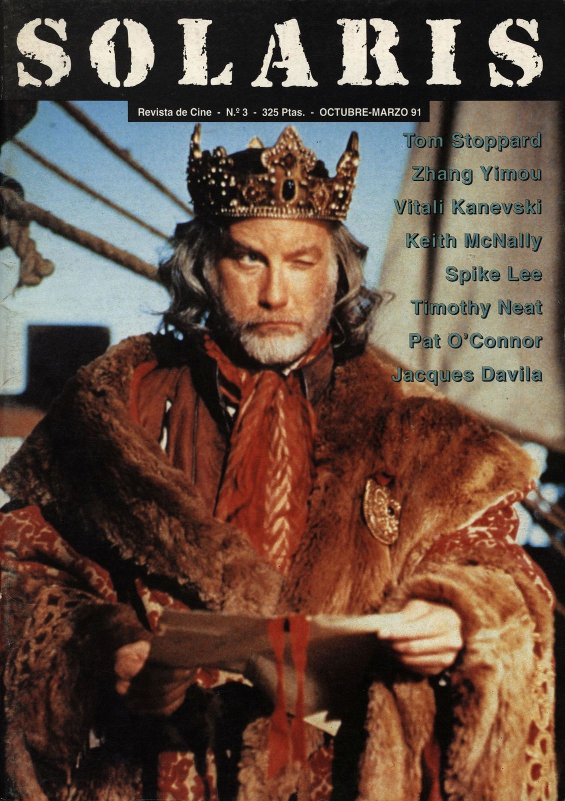 SOLARIS magazine side cover Issue 3  October 1990/ March 1991 