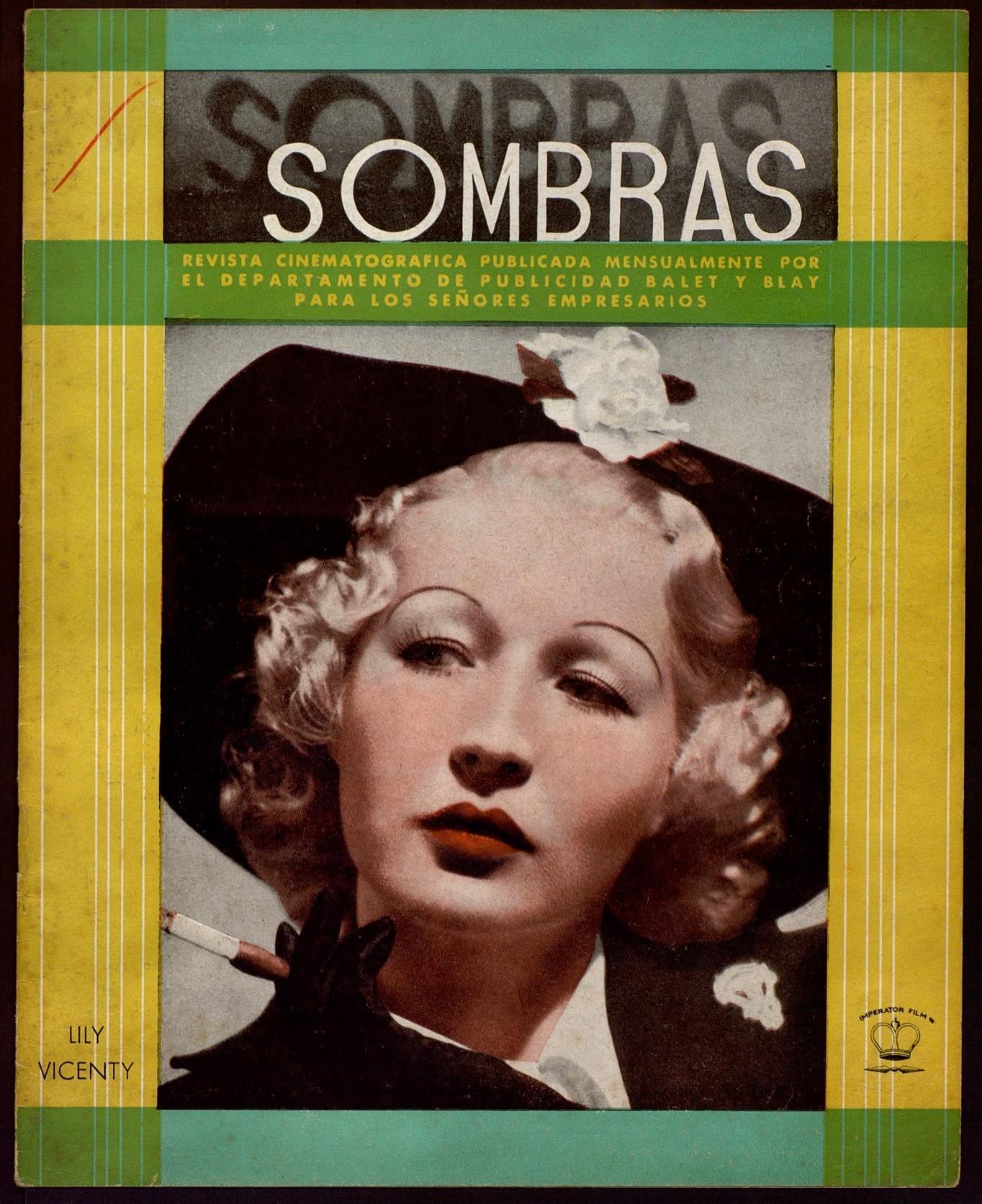 SOMBRAS magazine side cover Issue 3  April 1939