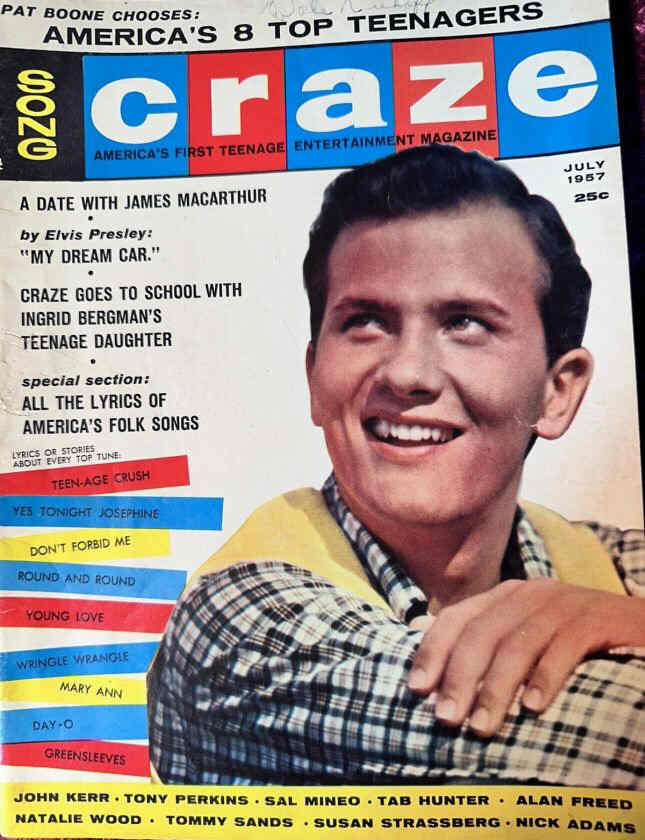 SONG CRAZE magazine side cover  July 1957