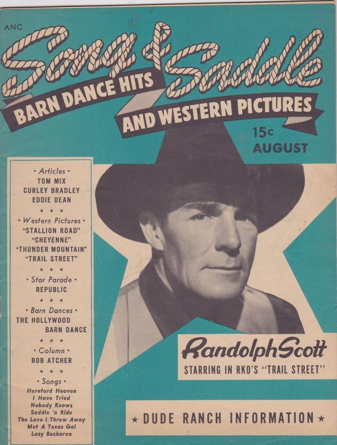 SONG AND SADDLE magazine side cover August 1947