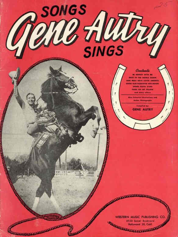 SONGS GENE AUTRY SINGS magazine side cover   1942
