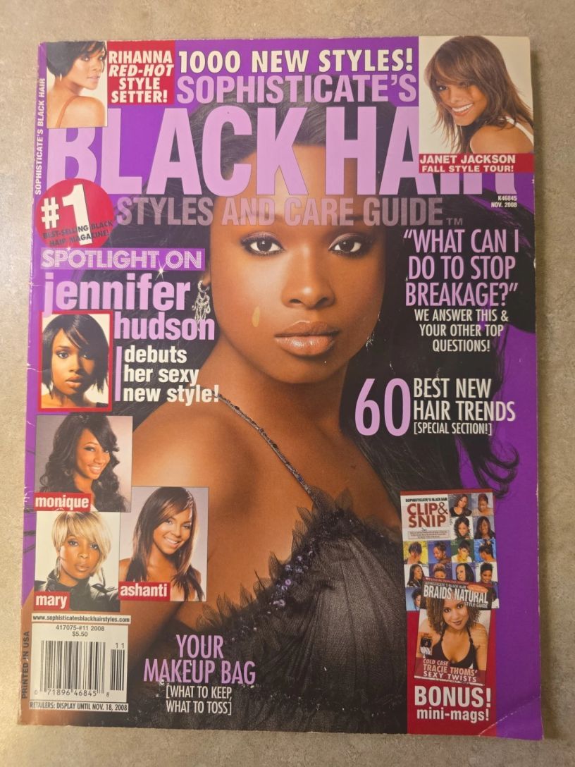 SOPHISTICATES BLACK HAIR  magazine side cover  November 2008