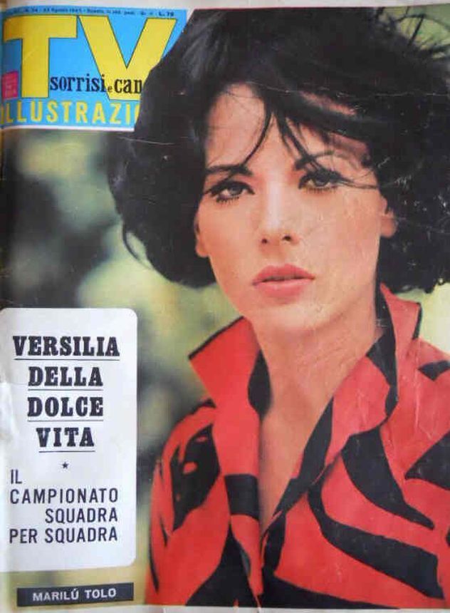 SORRISI E CANZONI TV magazine side cover Issue 34 22 August 1965