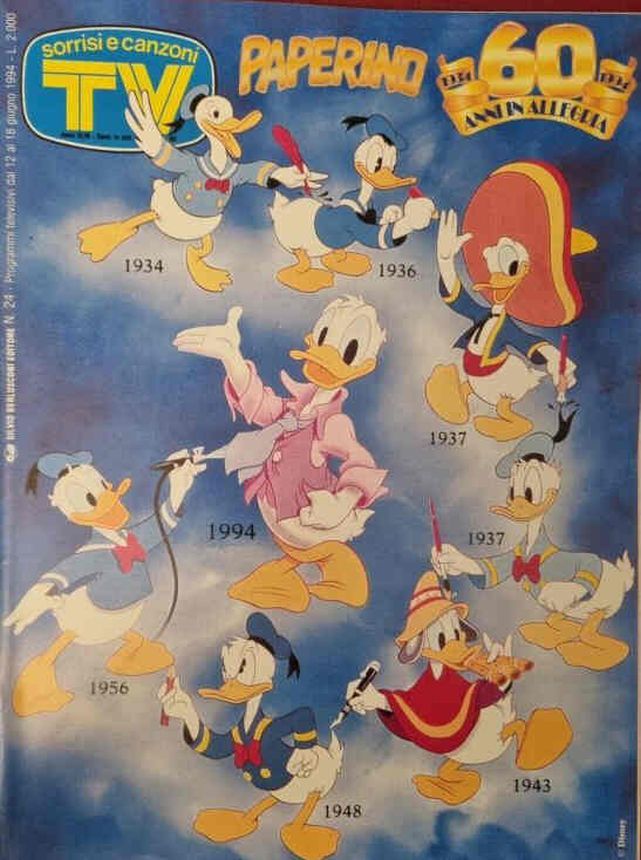 SORRISI E CANZONI TV magazine side cover Issue 24 12 June 1994