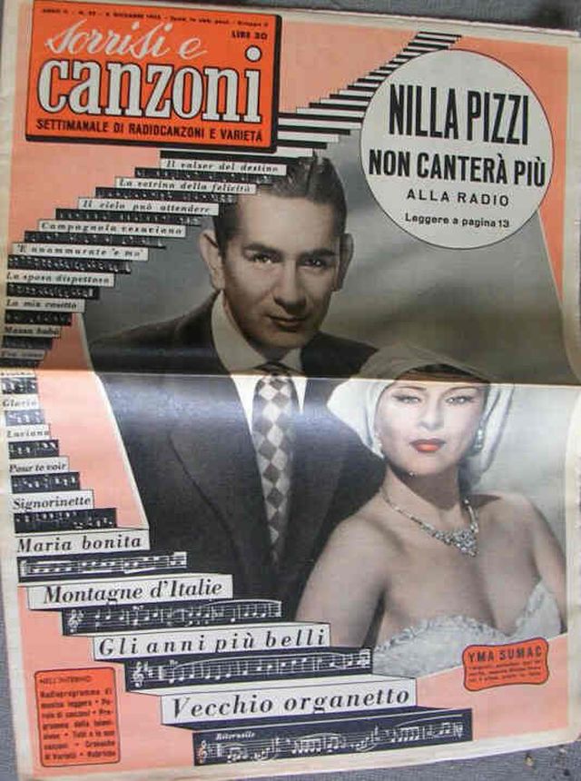 SORRISI E CANZONI TV magazine side cover Issue 49 6 December 1953